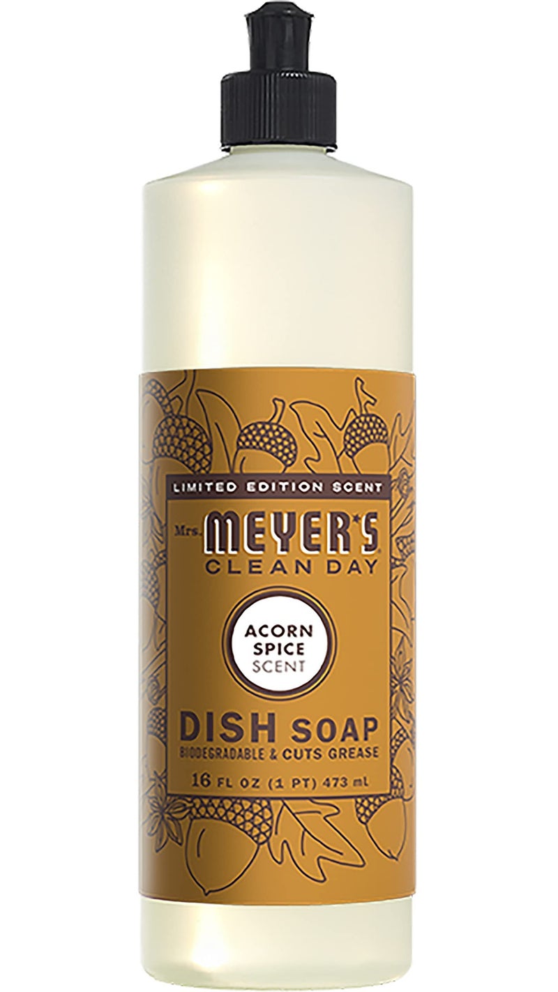 MRS. MEYER'S CLEAN D تتضمن مجموعة مطبخ السيدة ماير أكورن سبايس مجموعة متنوعة من صابون اليد وصابون الأطباق ومنظف الأسطح المتعددة 3 قيراط. - Image 2